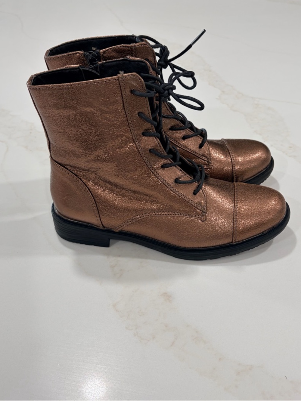 Fall 🍂 Metallic Bronze lace up Combat Boots